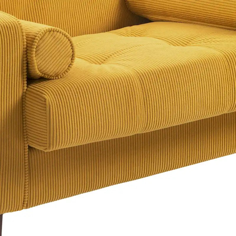 Modern Corduroy Wide Accent Chair with Pillows