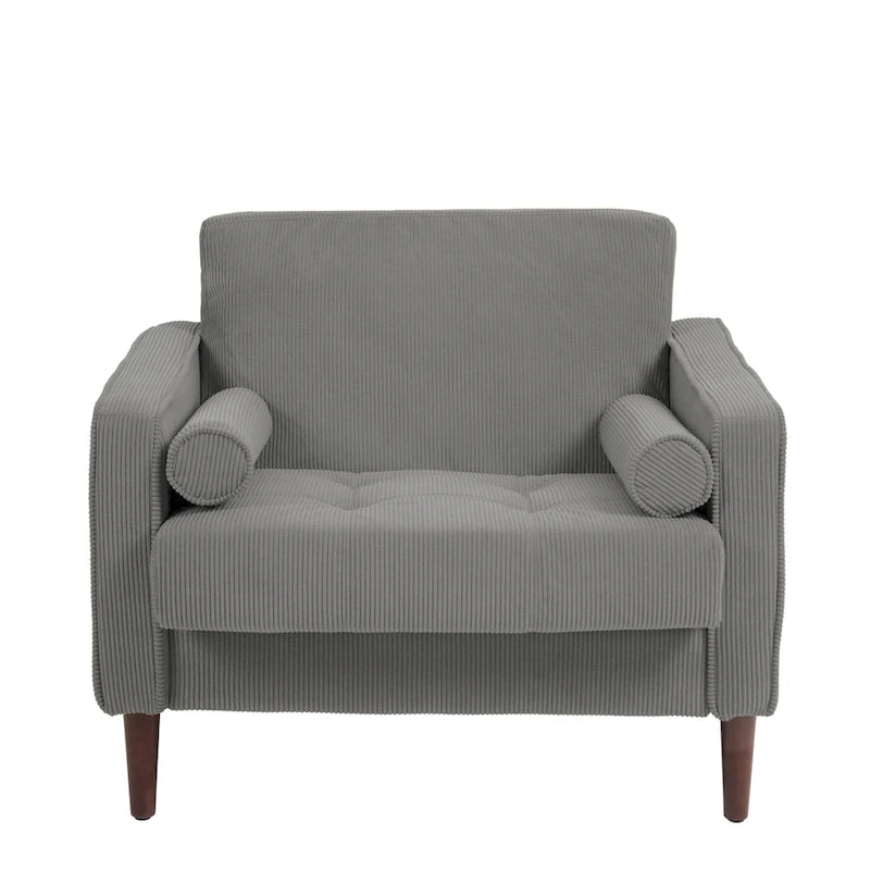 Modern Corduroy Wide Accent Chair with Pillows