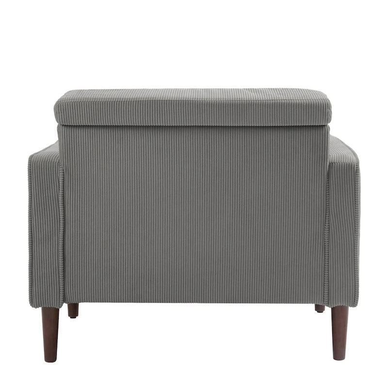 Modern Corduroy Wide Accent Chair with Pillows