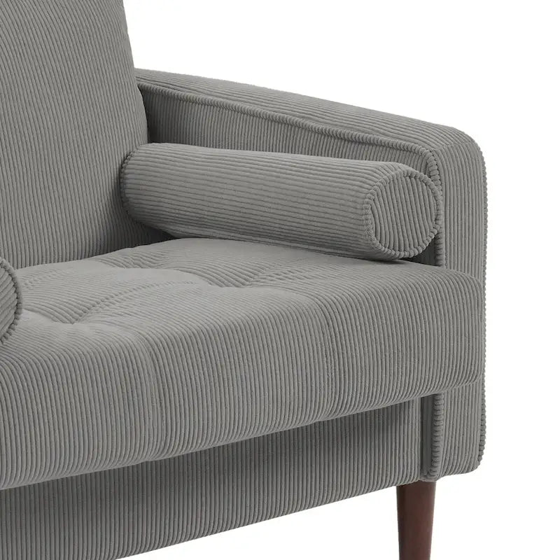 Modern Corduroy Wide Accent Chair with Pillows