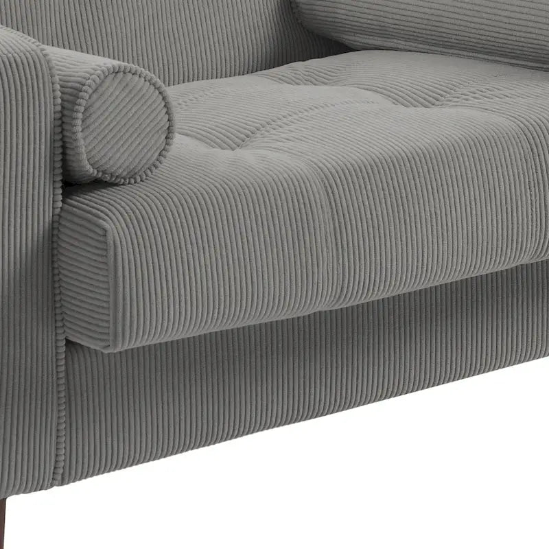Modern Corduroy Wide Accent Chair with Pillows