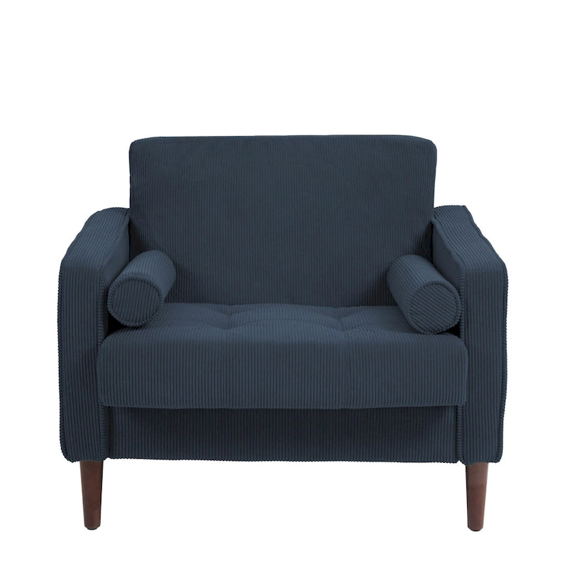 Modern Corduroy Wide Accent Chair with Pillows