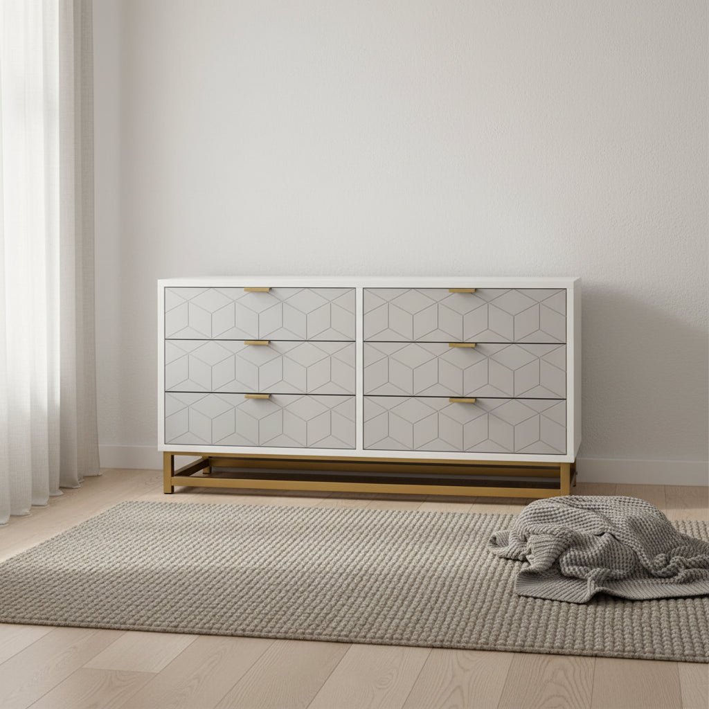 6 Drawer Dresser For Bedroom With Modern Style