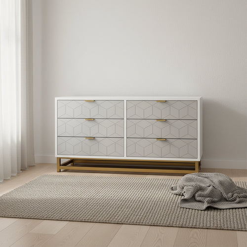 Dressoir met 6 laden voor de slaapkamer in moderne stijl