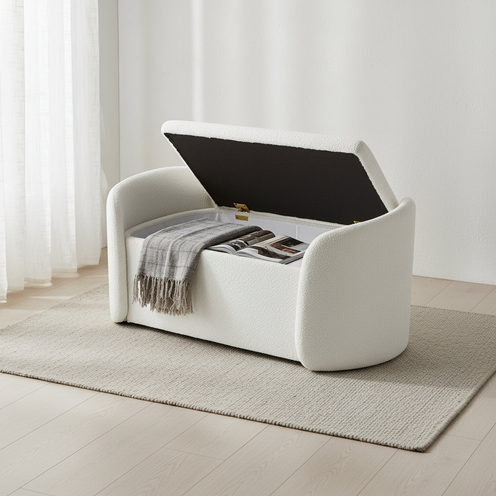 mopio Sophie 51 Ottoman Storage Bench, Entryway Bench with Storage