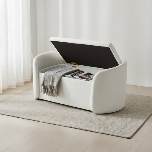 mopio Sophie 51 Ottoman Storage Bench, Entryway Bench with Storage