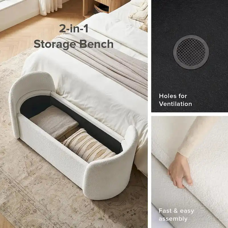 51 Ottoman Storage Bench, Entryway Bench with Storage