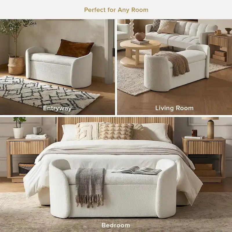 51 Ottoman Storage Bench, Entryway Bench with Storage