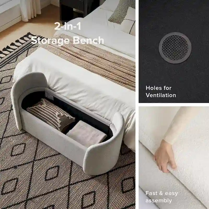 51 Ottoman Storage Bench, Entryway Bench with Storage