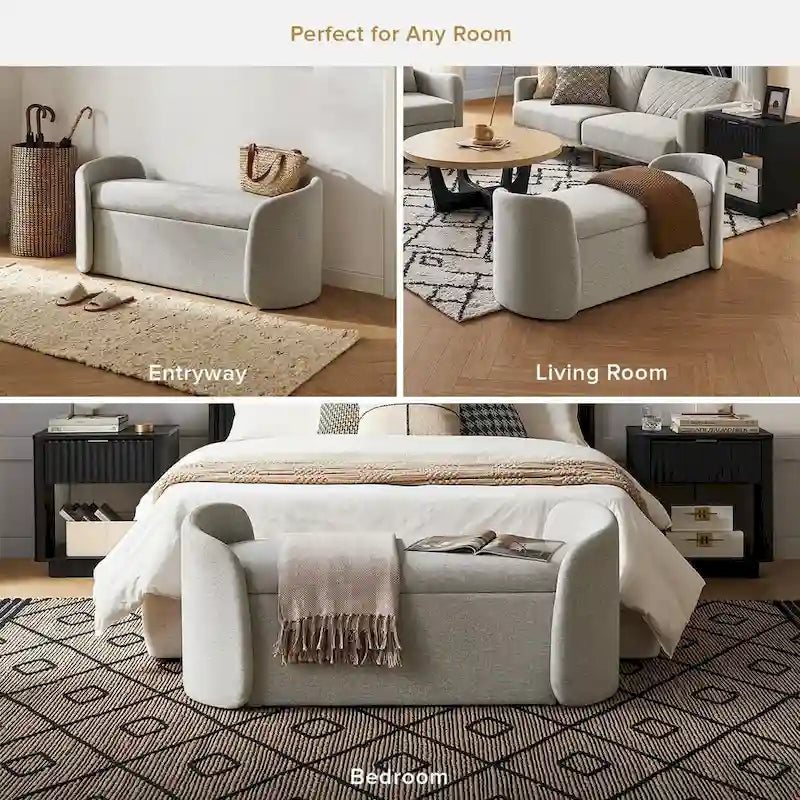 51 Ottoman Storage Bench, Entryway Bench with Storage