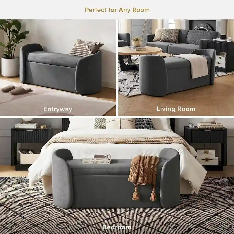 51 Ottoman Storage Bench, Entryway Bench with Storage