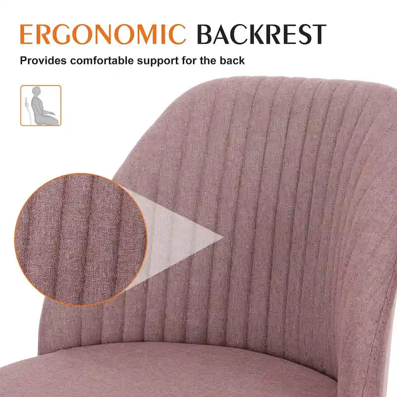 Armless Home Office Desk Chair with Wheels Adjustable Swivel Task Computer Vanity Chair for Small Spaces