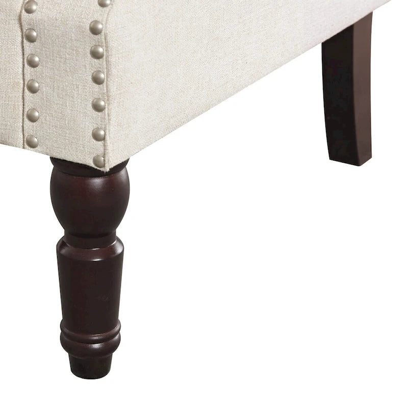 Modern Solid Wood Armchair Upholstered Fabric/Faux Leather Accent Chair for Living Room