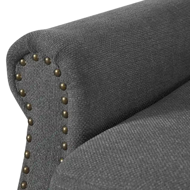 Modern Solid Wood Armchair Upholstered Fabric/Faux Leather Accent Chair for Living Room