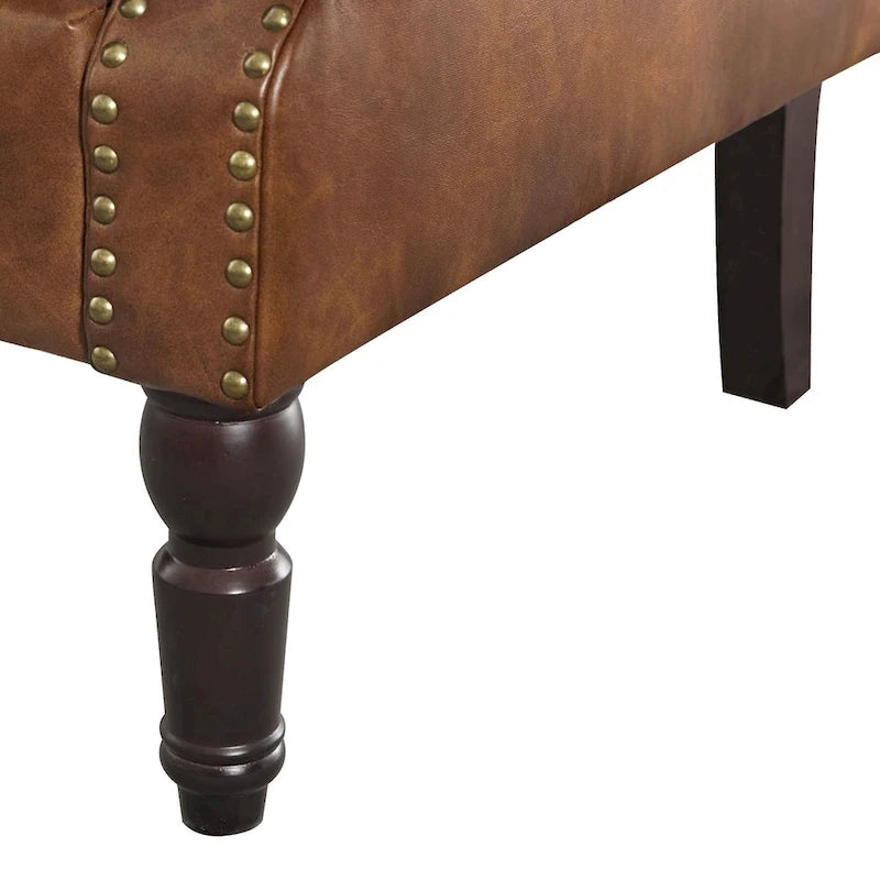 Modern Solid Wood Armchair Upholstered Fabric/Faux Leather Accent Chair for Living Room