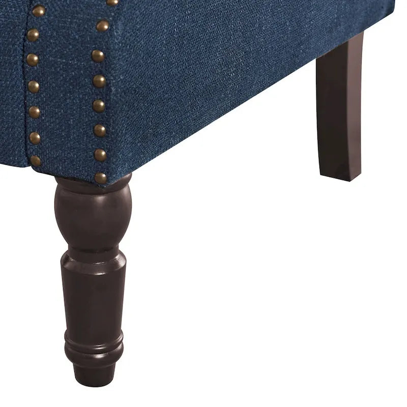 Modern Solid Wood Armchair Upholstered Fabric/Faux Leather Accent Chair for Living Room