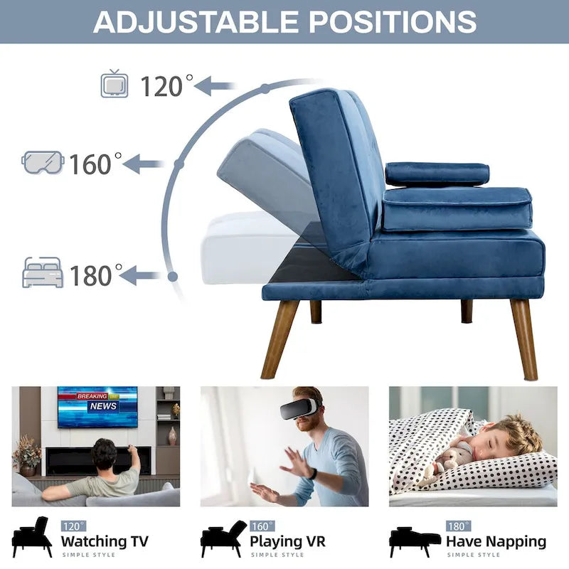 Futon Couch Sofa Bed, Small Sleeper Sofa Chair Loveseat