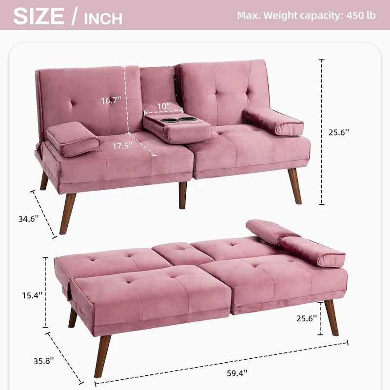 Futon Couch Sofa Bed, Small Sleeper Sofa Chair Loveseat