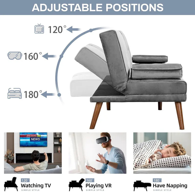 Futon Couch Sofa Bed, Small Sleeper Sofa Chair Loveseat
