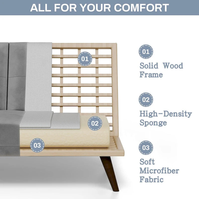 Futon Couch Sofa Bed, Small Sleeper Sofa Chair Loveseat