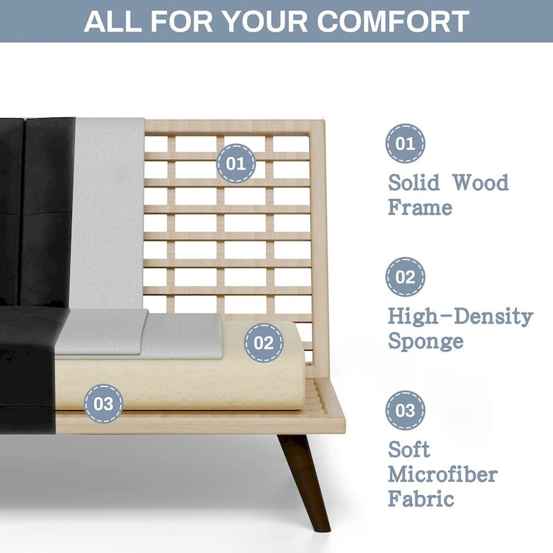 Futon Couch Sofa Bed, Small Sleeper Sofa Chair Loveseat