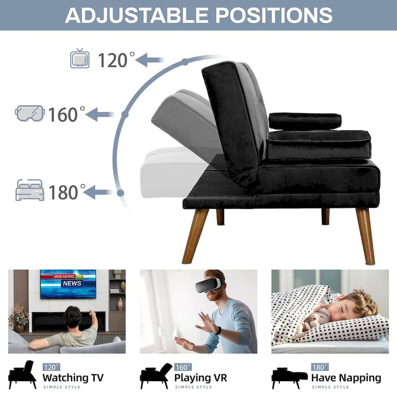 Futon Couch Sofa Bed, Small Sleeper Sofa Chair Loveseat
