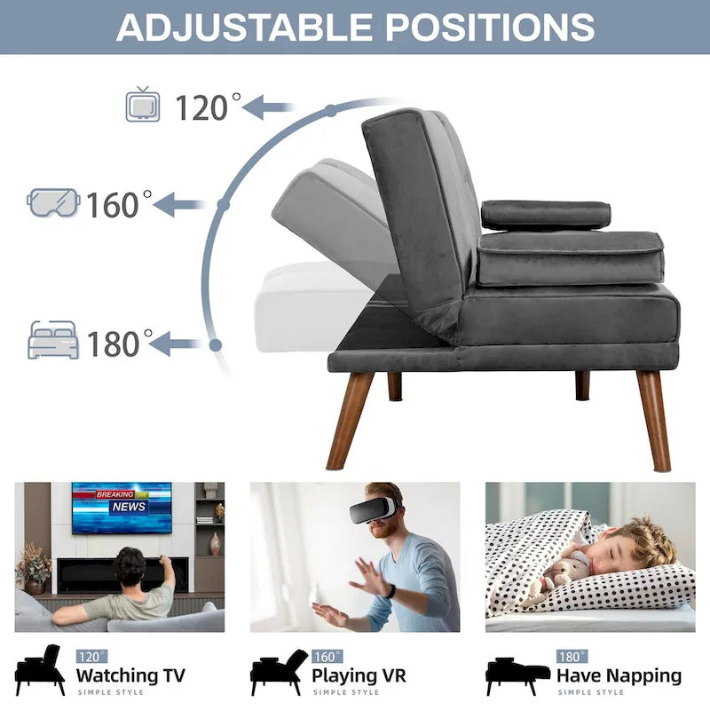 Futon Couch Sofa Bed, Small Sleeper Sofa Chair Loveseat