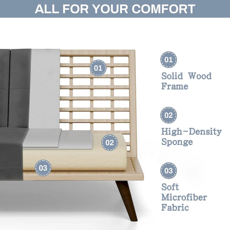 Futon Couch Sofa Bed, Small Sleeper Sofa Chair Loveseat