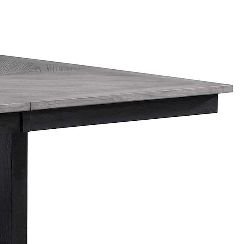 60 -72 Inch Counter Height Table, Extendable, Light Gray, Black