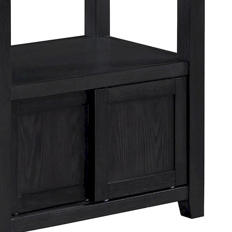 60 -72 Inch Counter Height Table, Extendable, Light Gray, Black