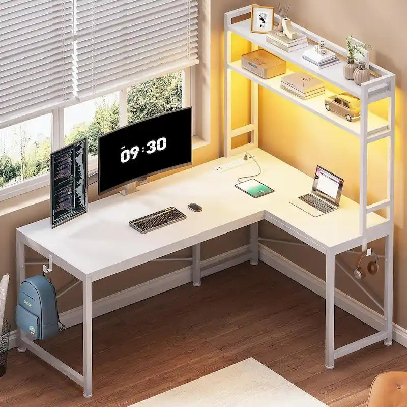 L Shaped Gaming Desk Reversible 45.3 in Small Corner Desk