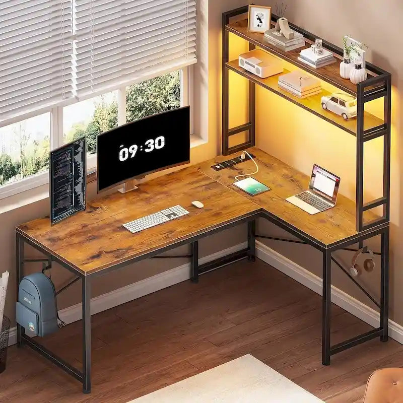 L Shaped Gaming Desk Reversible 45.3 in Small Corner Desk