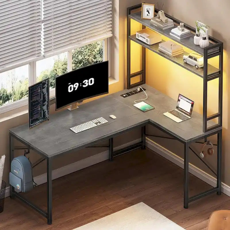 L Shaped Gaming Desk Reversible 45.3 in Small Corner Desk