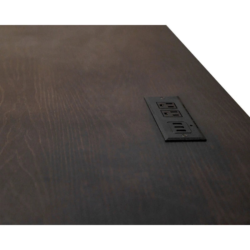 Traditional Wood Writing Desk, Dark Brown