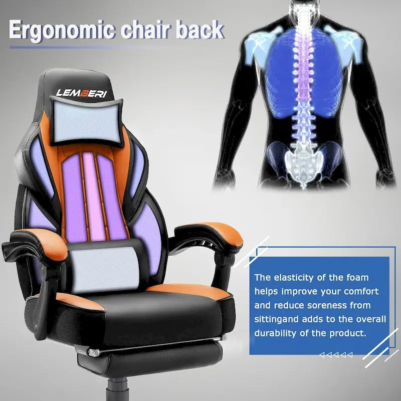 Racing Style Gaming Chair,300 lbs Big and Tall gamer chair High Back Computer Chair