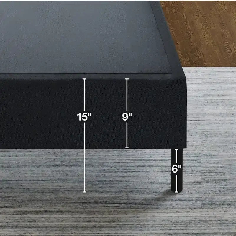 2-in-1 Metal Box Spring Foundation & Bed Frame, Headboard Brackets & Legs Included