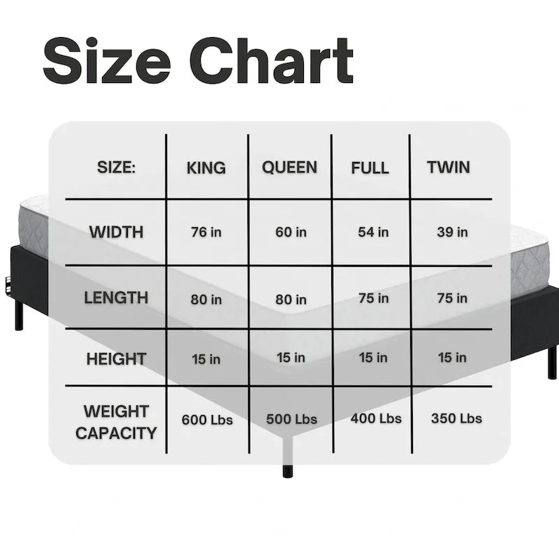 2-in-1 Metal Box Spring Foundation & Bed Frame, Headboard Brackets & Legs Included